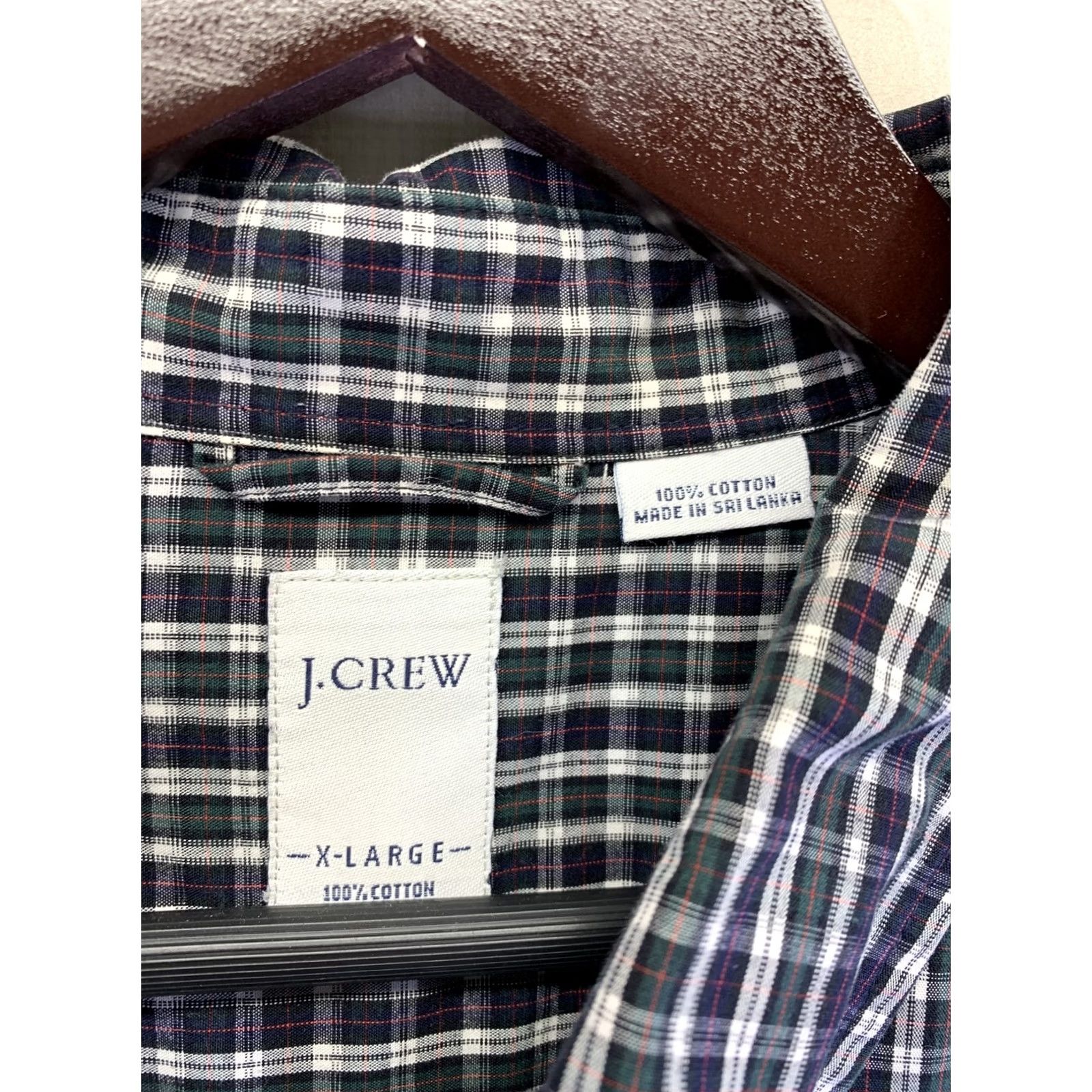 J.Crew J.CREW Button-Down Plaid Shirt Mens Cotton Long Sleeve XL Green/Blue Casual, Workwear, Classic, American Size US XL / EU 56 / 4 - 3 Thumbnail