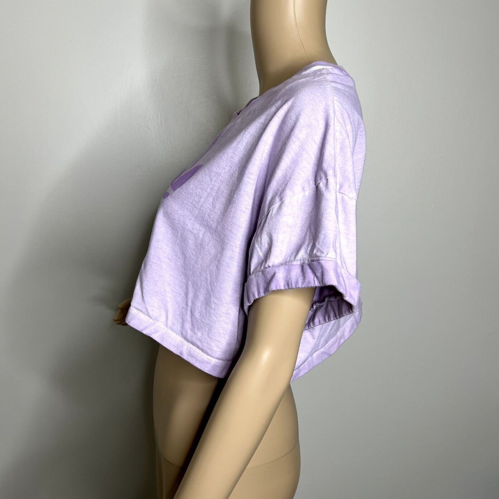 Adidas Adidas Purple Logo Cropped Short Sleeve Tee Size M / US 6-8 / IT 42-44 - 2 Thumbnail