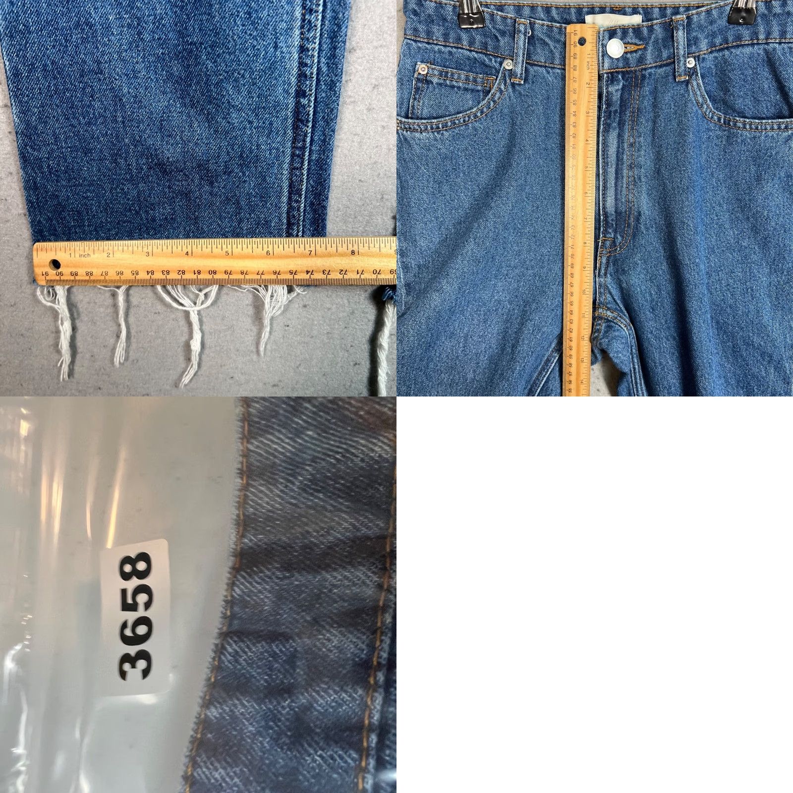 H&M H&M Womens Jeans 8 High-Waist Distressed Hem 100% Cotton Blue Denim Regular Rise 5-Pocket Inseam 23in Straight Womens Size 30" / US 8 / IT 44 - 8 Thumbnail