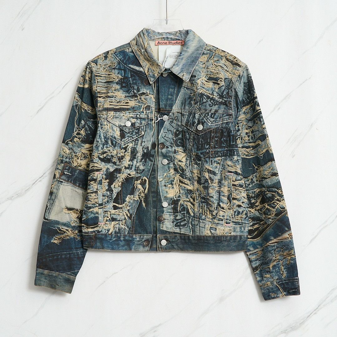 Acne Studios Acne Studios Men's 3D Graffiti Denim Jacket Size US M / EU 48-50 / 2 - 1 Thumbnail