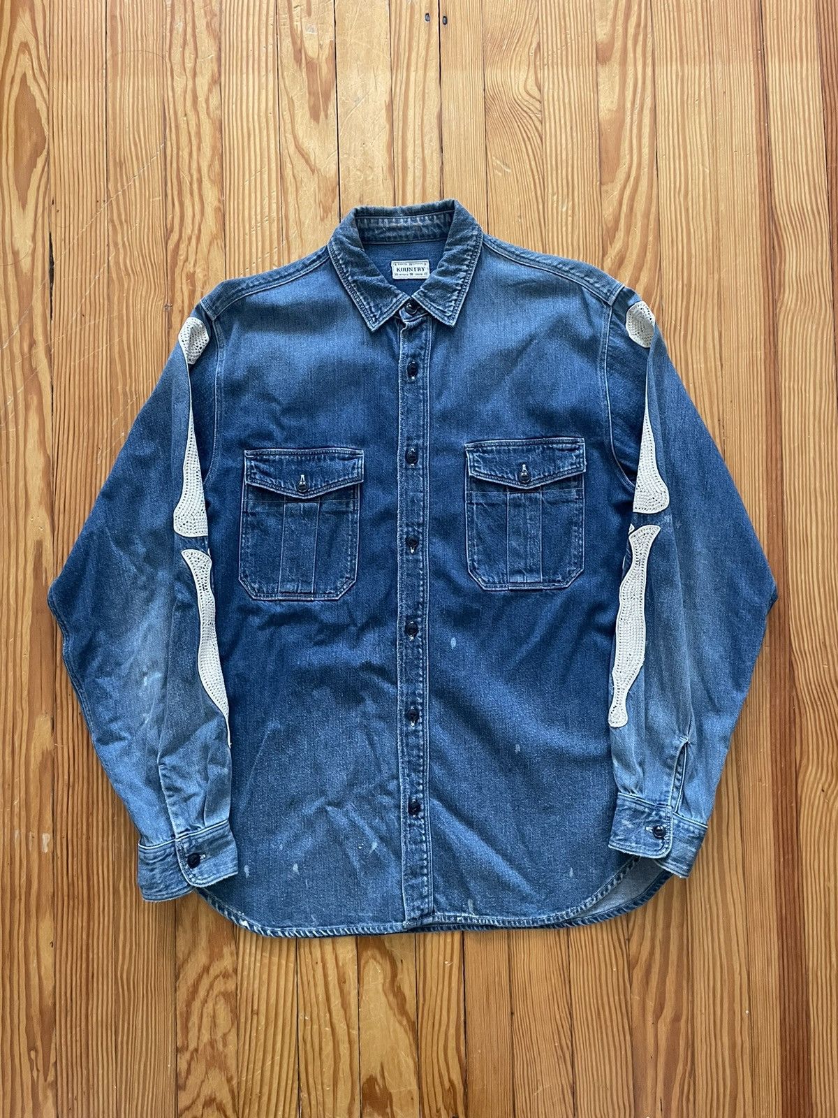 Kapital × Kapital Kountry Kapital Kountry Bones Skelton Denim Button Shirt Light Wash Size US M / EU 48-50 / 2 - 1 Thumbnail