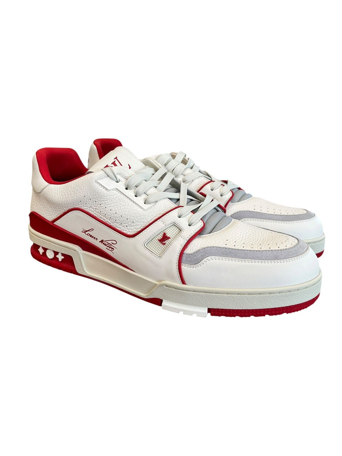 Louis Vuitton Louis Vuitton Trainer #54 Signature White Red Size US 13 / EU 46 - 1 Thumbnail