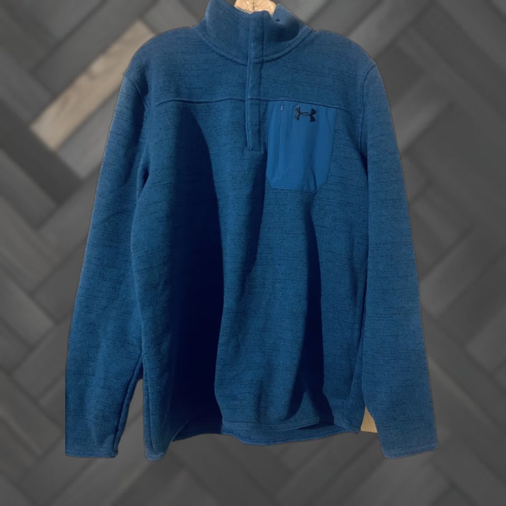 Under Armour Under Armour Shirt Men L Blue 1/4 Snap Pullover Chest Pocket Loose Fit Size US L / EU 52-54 / 3 - 1 Thumbnail