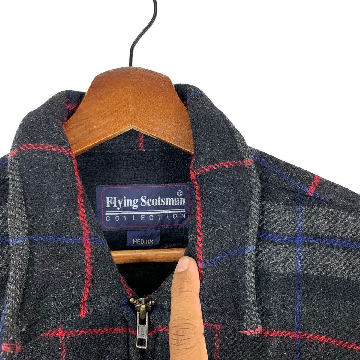 Japanese Brand × Vintage 🔥🔥VINTAGE FLYING SCOTSMAN COLLECTION TARTAN WOOL ZIPPER Size US M / EU 48-50 / 2 - 5 Thumbnail