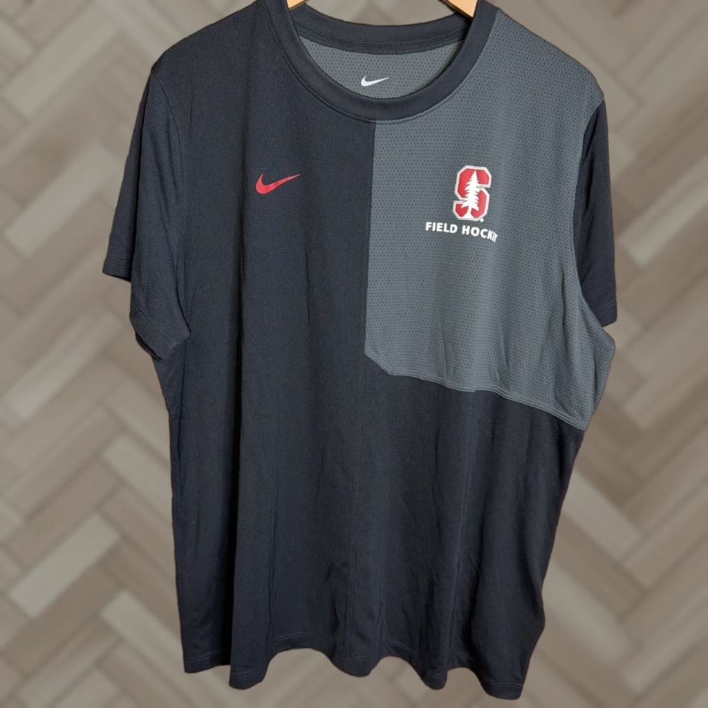 Nike Nike Dri Fit Mens T Shirt Stanford Field Hockey Black 2XL Size US XXL / EU 58 / 5 - 1 Thumbnail
