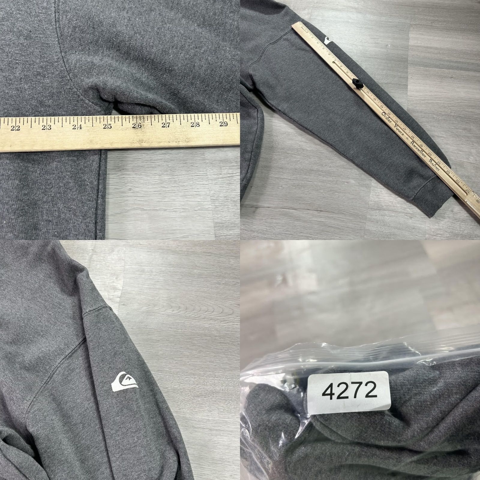 Quiksilver Quiksilver Hoodie Mens XL Gray Full Zip Fleece Sweatshirt Spell Out Chest Logo Size US XL / EU 56 / 4 - 8 Thumbnail