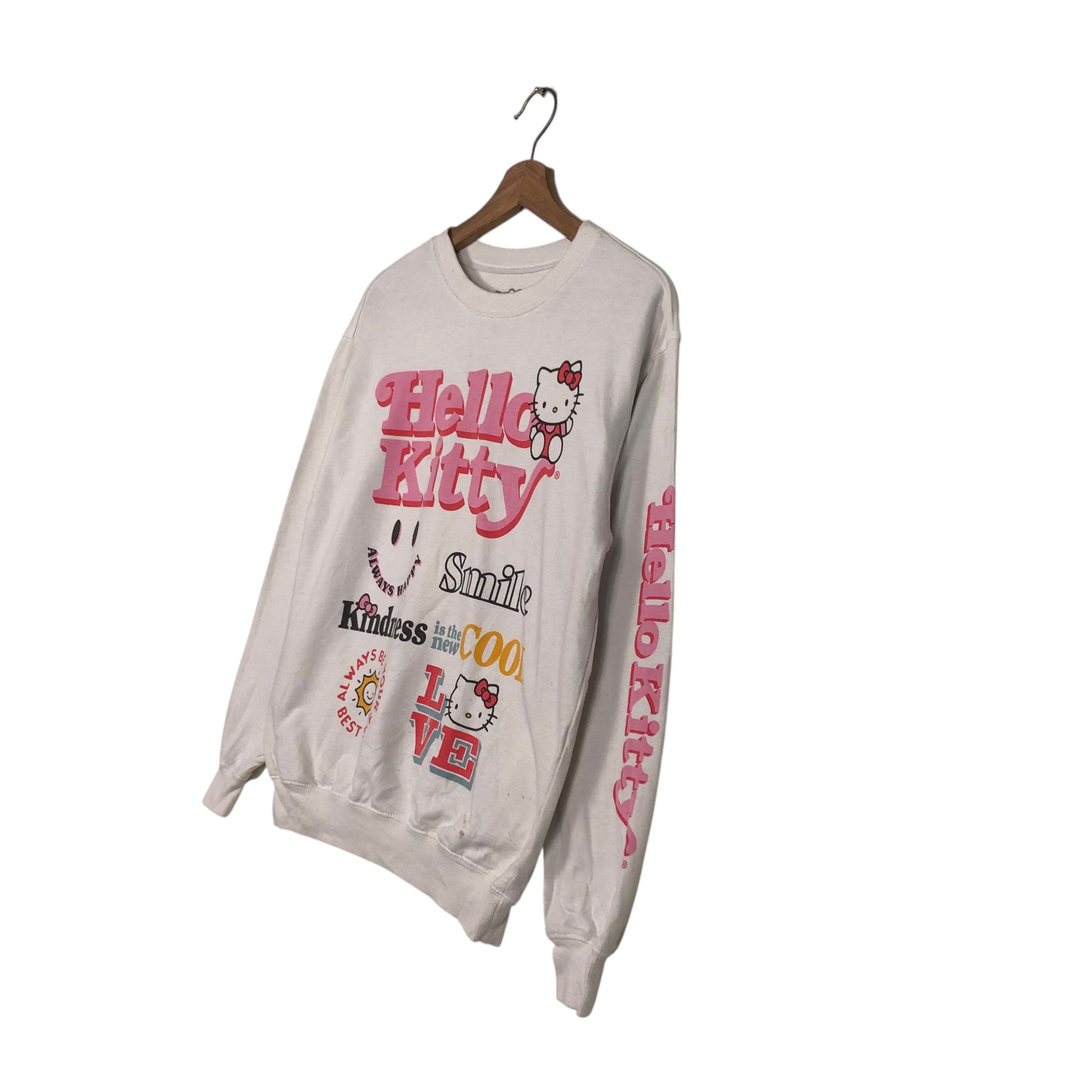 Japanese Brand 📌Vintage Cropped Sweatshirt Cartoon Hello Kitty Big Logo Size US XS / EU 42 / 0 - 3 Thumbnail