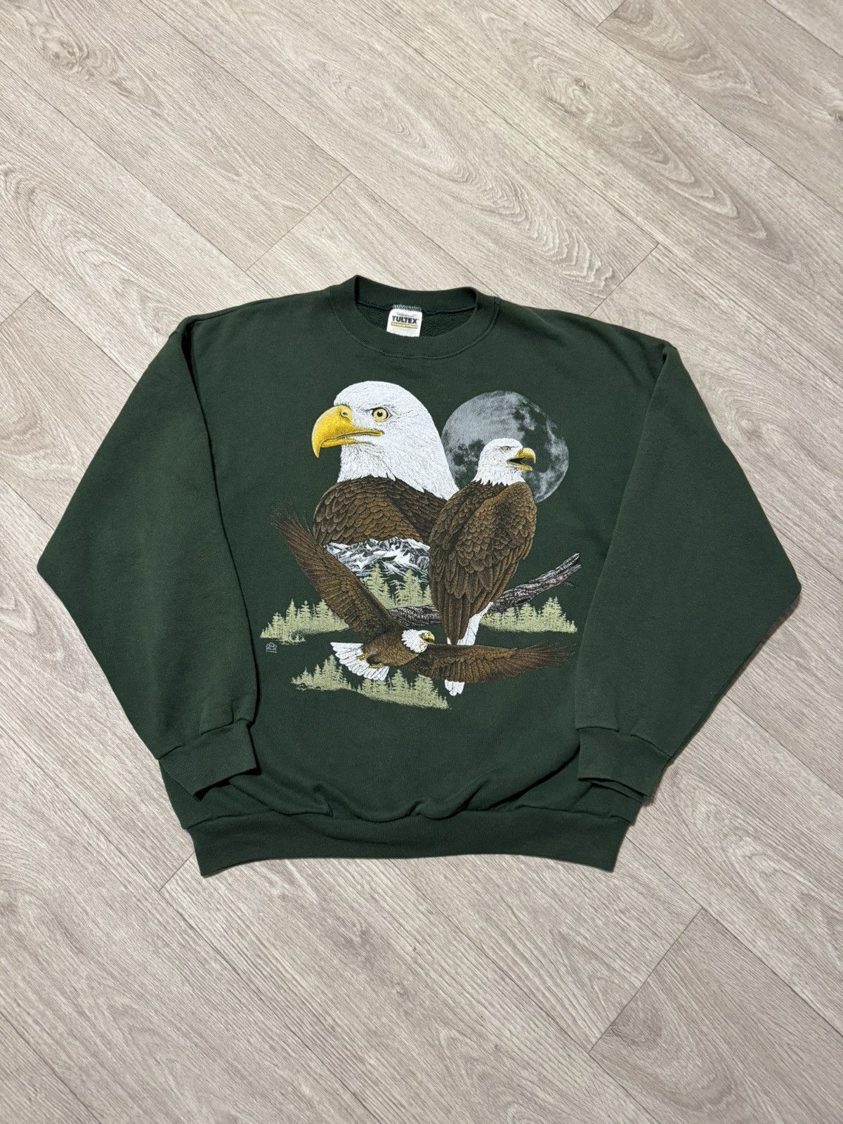 Vintage 🔷Vintage Eagle Graphic Sweatshirt 1993🔷 Size US XL / EU 56 / 4 - 1 Thumbnail