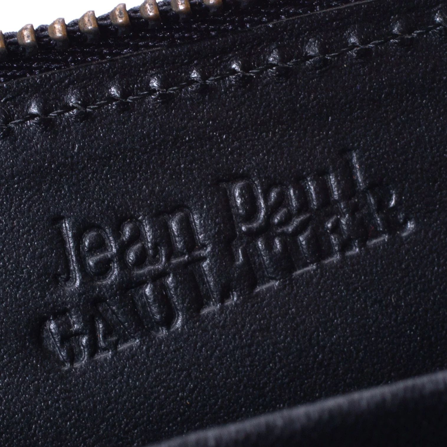 Jean Paul Gaultier Embossed Logo Zip Coin Case in Charcoal Size ONE SIZE - 9 Thumbnail