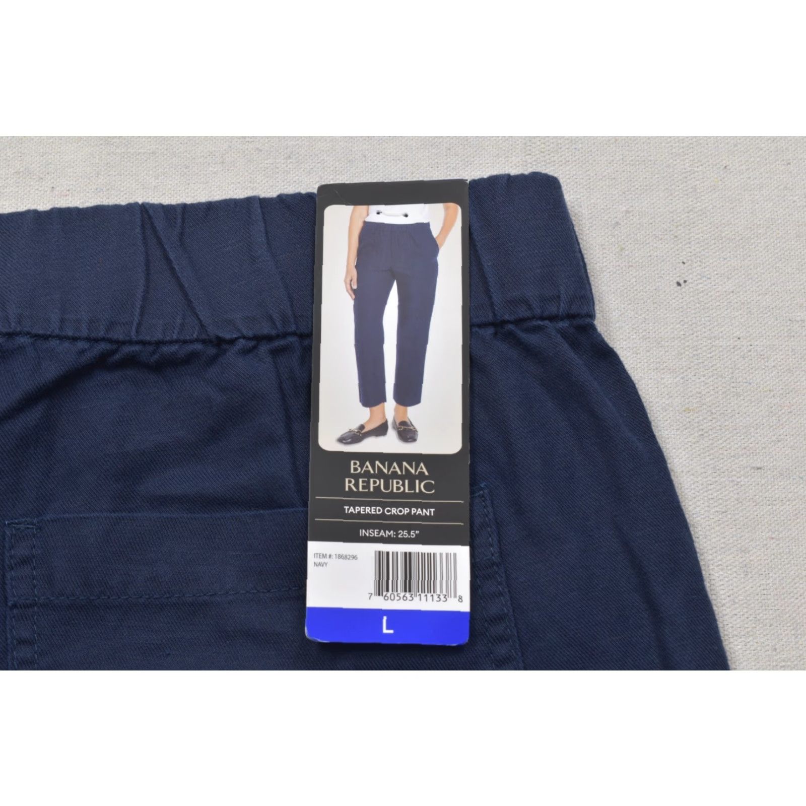 Banana Republic Banana Republic Women Tapered Crop Pant Size L Navy Blue Lyocell Linen Blend NEW Size 36" / US 14 / IT 50 - 5 Thumbnail