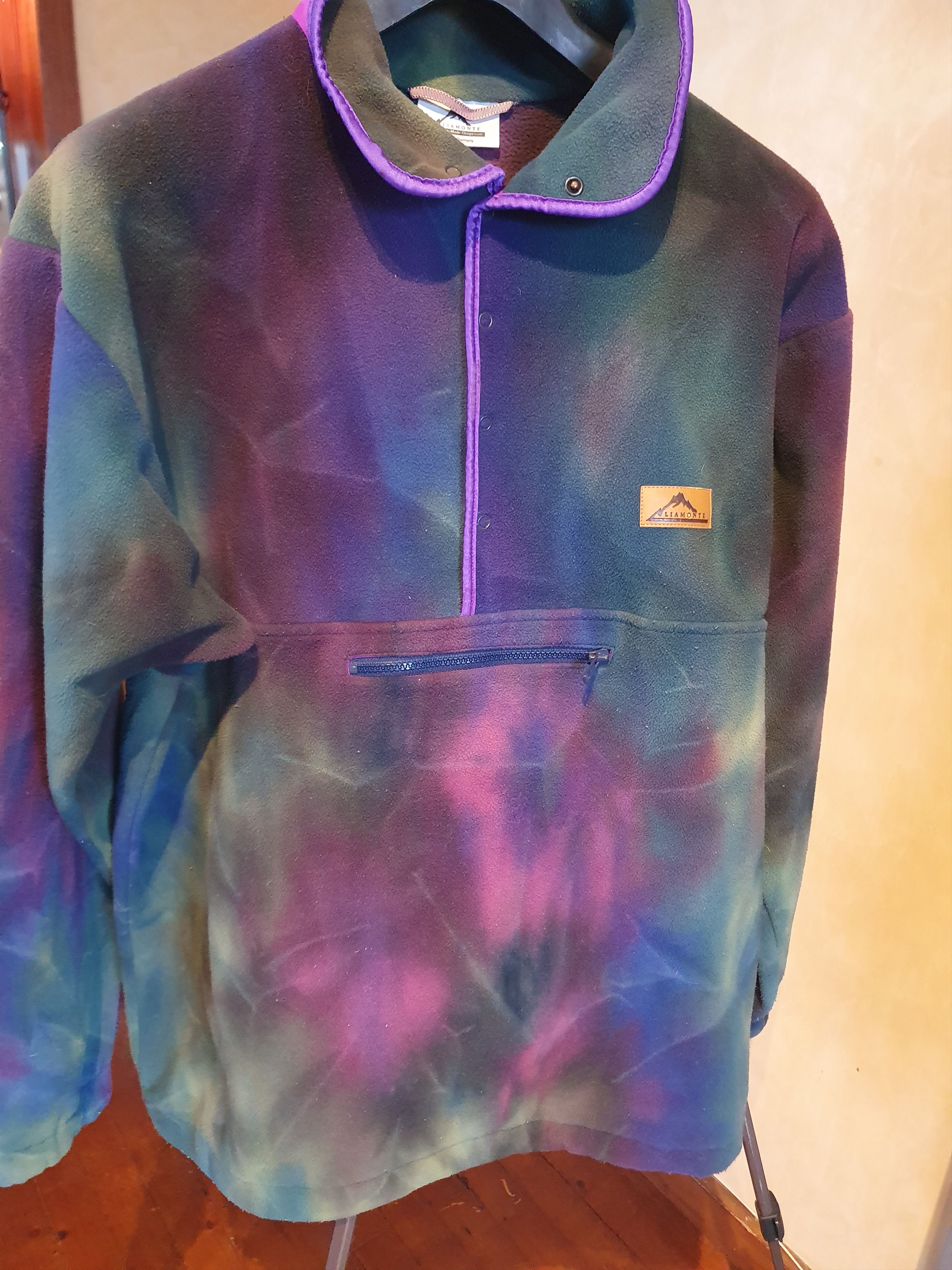 Vintage Liamonte Fleece T-snap Vintage Space Tye Dye sz XL Size US XL / EU 56 / 4 - 1 Thumbnail