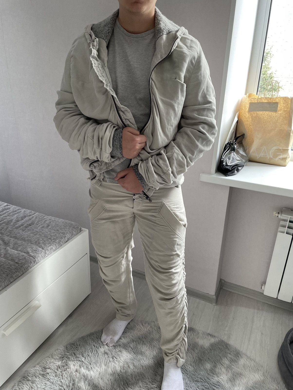 Lost & Found Ria Dunn Lost & Found Ria Dunn Beige Curved J-Cut Ramie Pant Trousers Size US 30 / EU 46 - 3 Thumbnail