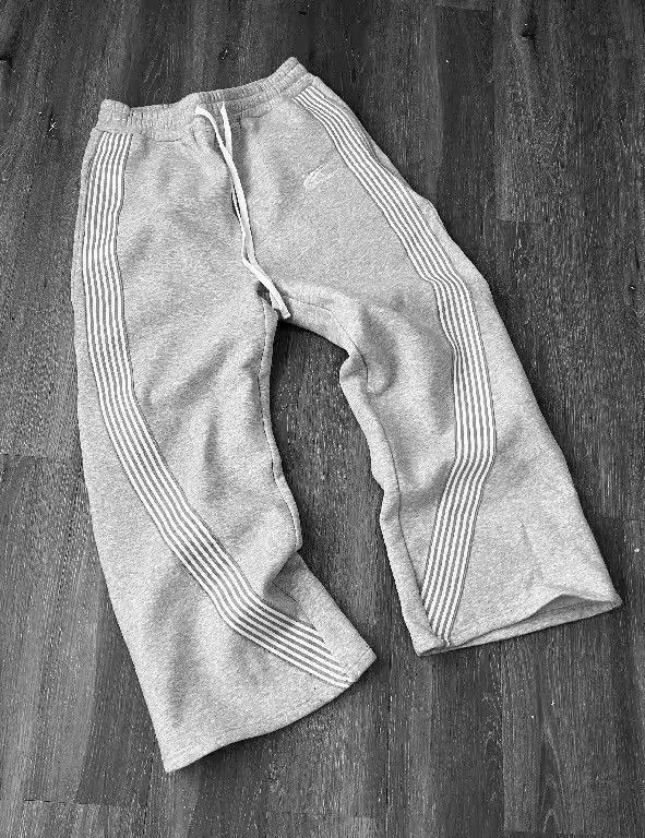 Japanese Brand Inoue Y2K Elastic Waist Embroidered Striped Sweatpant Size US 33 - 4 Thumbnail