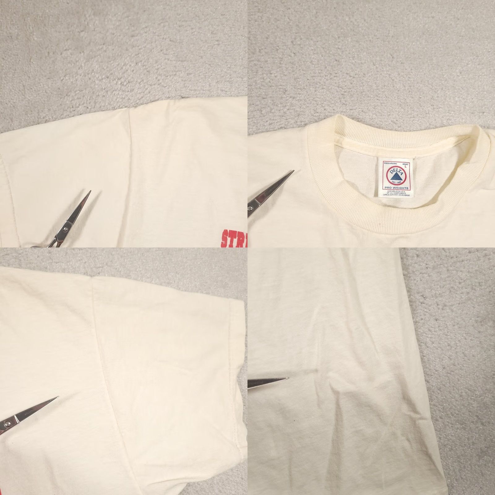 Delta VINTAGE 90s Y2K Baseball Shirt Mens Large Grunge T-Shirt White Cotton Delta Size US L / EU 52-54 / 3 - 8 Thumbnail