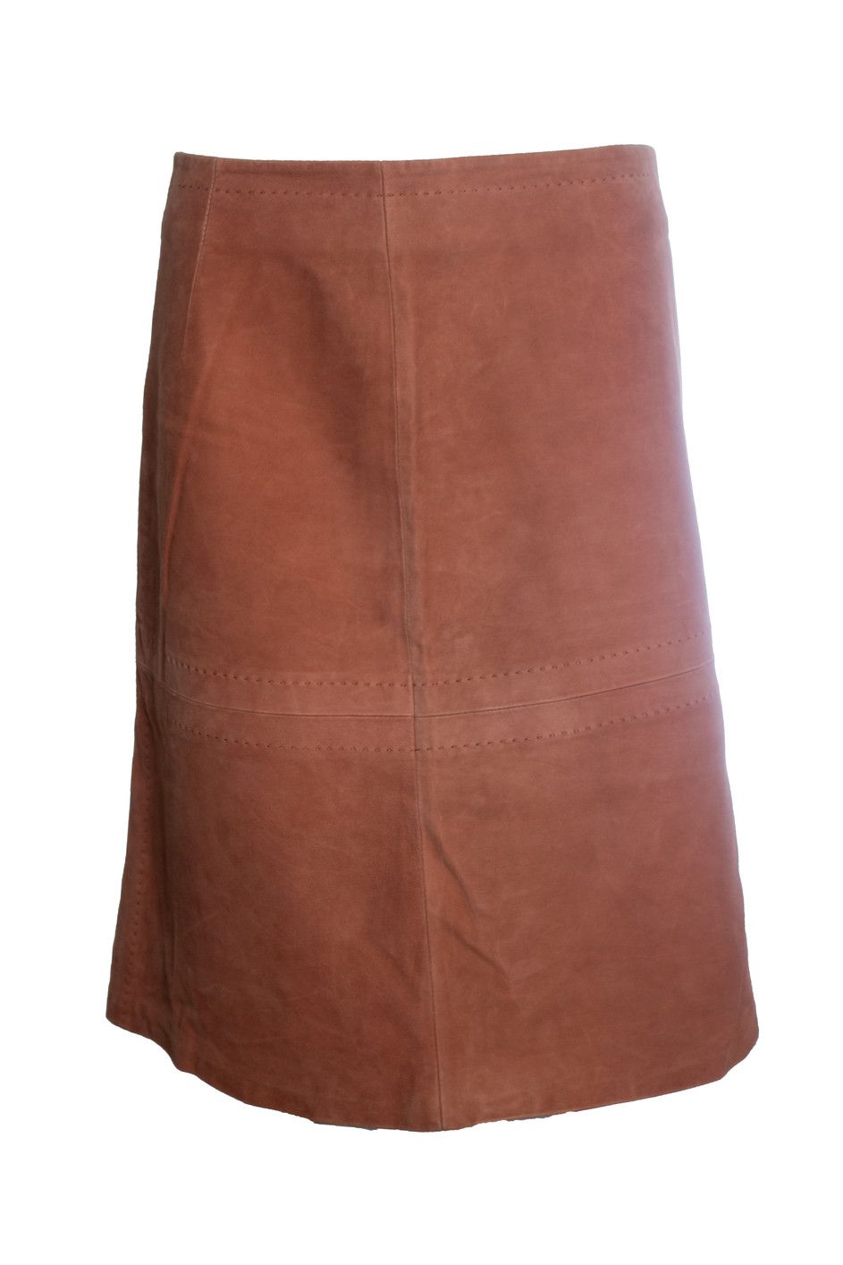 Agnona Agnona, coral suede midi skirt Size 28" / US 6 / IT 42 - 1 Thumbnail