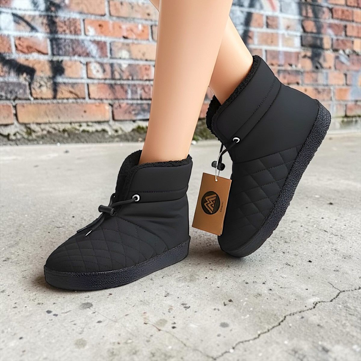 Malibu Sandals Malibu Women’s Quilted Little Dume Vegan Black Boots Sz 6 Size US 6 / IT 36 - 3 Thumbnail