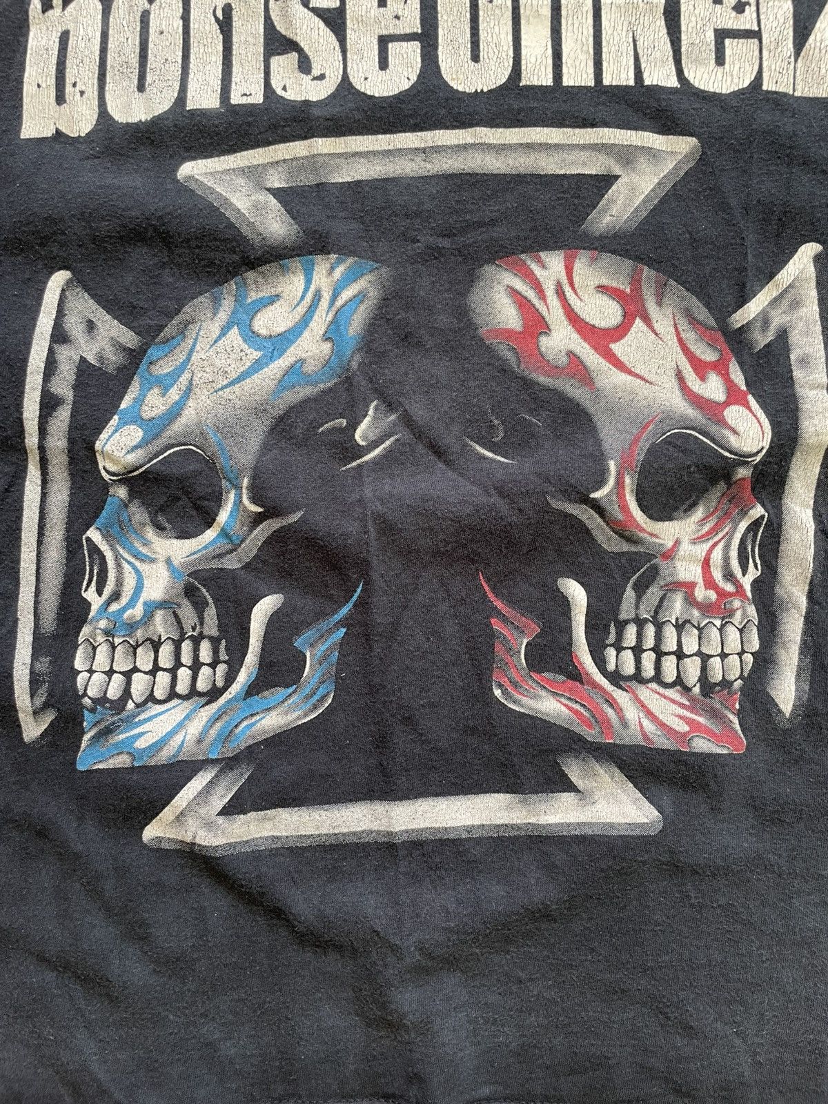Band Tees × Vintage Vintage Bohse Onkelz Skull Metal Band Tee Shirt 90s Size US L / EU 52-54 / 3 - 4 Thumbnail