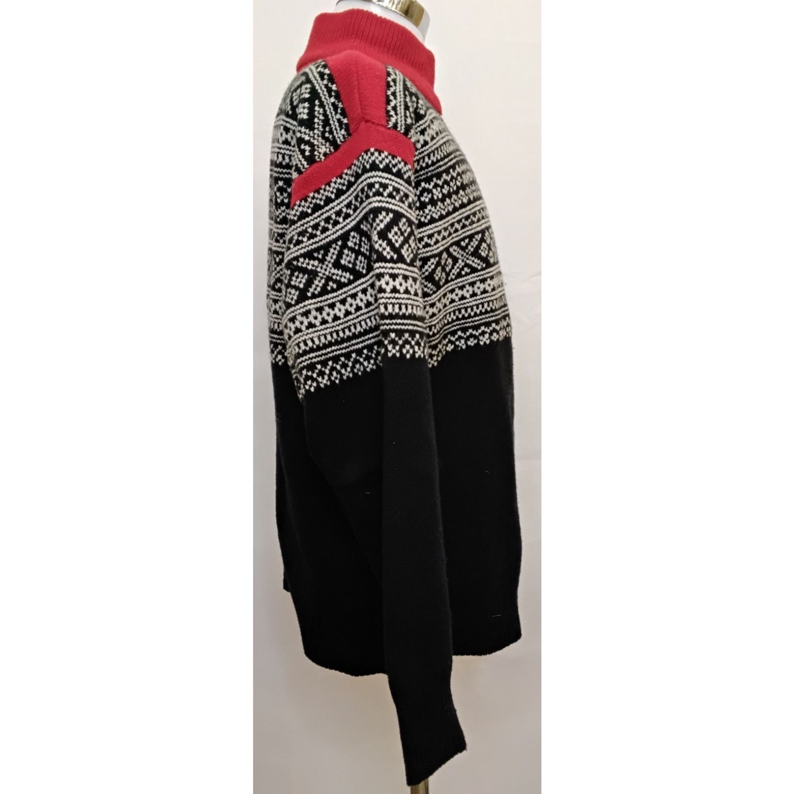 Other Viking of Norway Sweater Men's L Black/White Fair Isle Wool Size US L / EU 52-54 / 3 - 4 Thumbnail