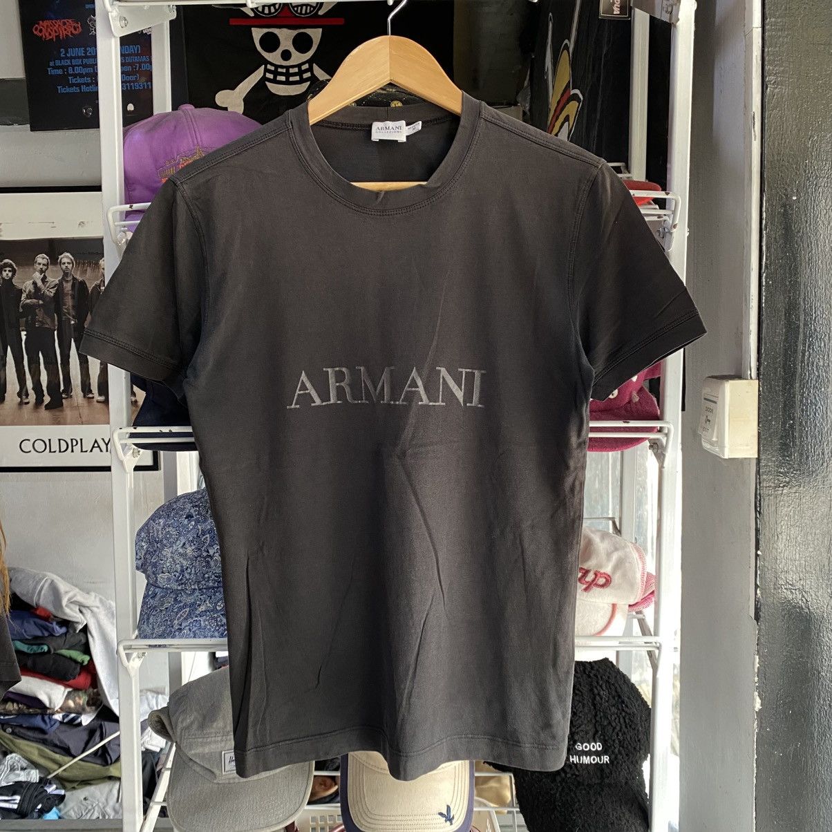 Armani Collezioni Armani Collezioni T-Shirt Men Medium Faded Black Lightweight Size US M / EU 48-50 / 2 - 1 Thumbnail