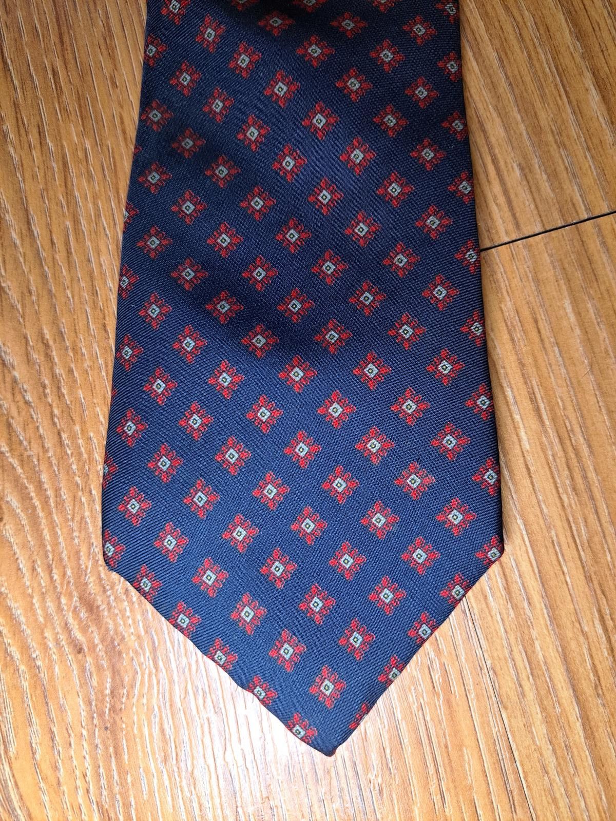 Burberry VINTAGE Burberry Tie Black Geometric Silk Handmade England Size ONE SIZE - 1 Thumbnail