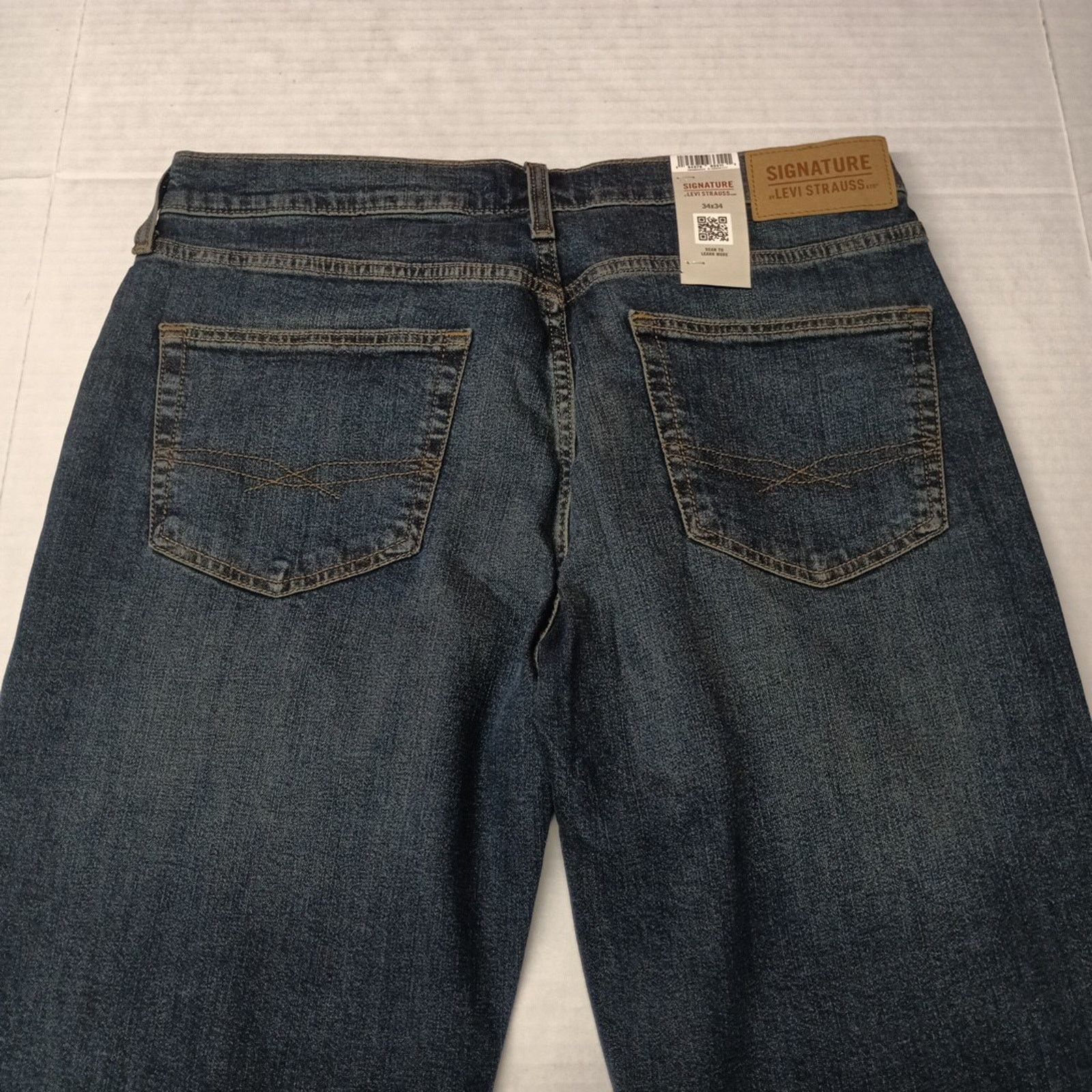 Levi's Signature By Levi Straight Jeans Men's 34x34 Blue Denim Flex Size US 34 / EU 50 - 9 Thumbnail