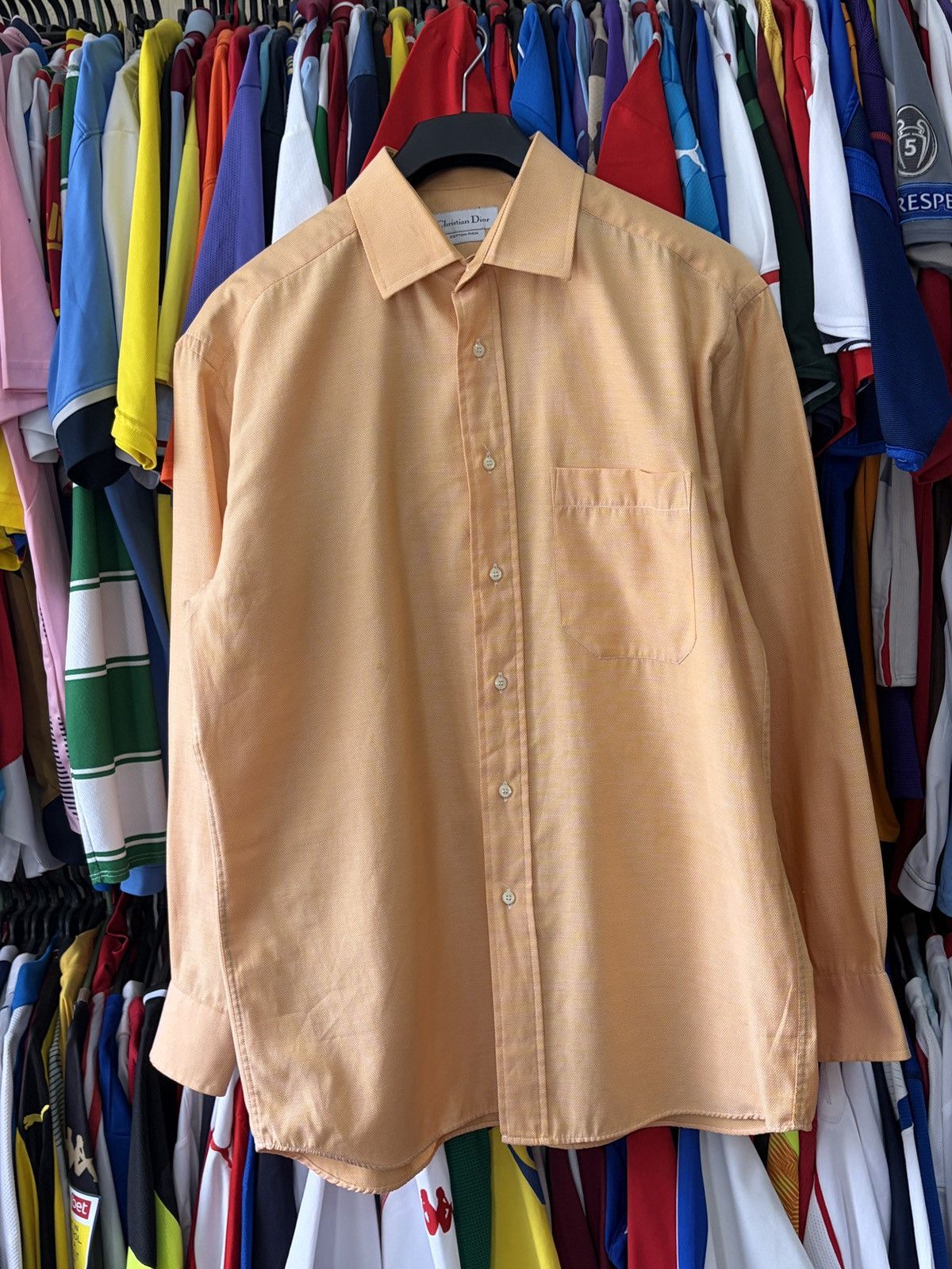 Christian Dior Monsieur Christian Dior CD Logo Cuff Shirt Orange Mens L Size US L / EU 52-54 / 3 - 18 Thumbnail
