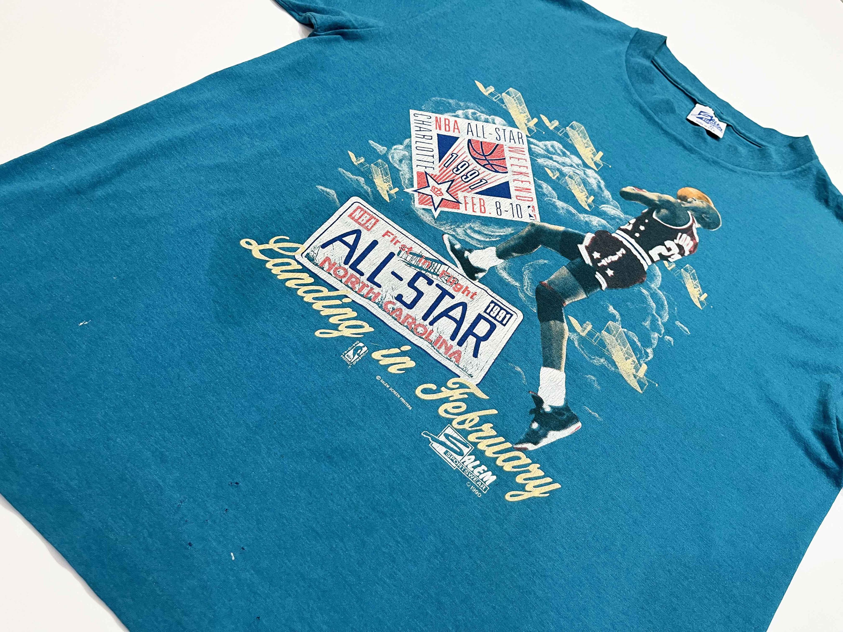 Salem Sportswear Vintage Salem 1991 NBA All Star Michael Jordan T-Shirt Size US XL / EU 56 / 4 - 6 Thumbnail