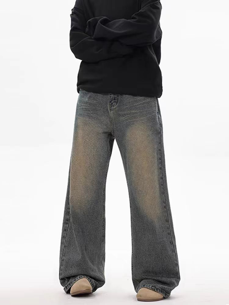 Japanese Brand × Jean Distressed high street washed yellow clay wide leg jeans Size US 34 / EU 50 - 4 Thumbnail