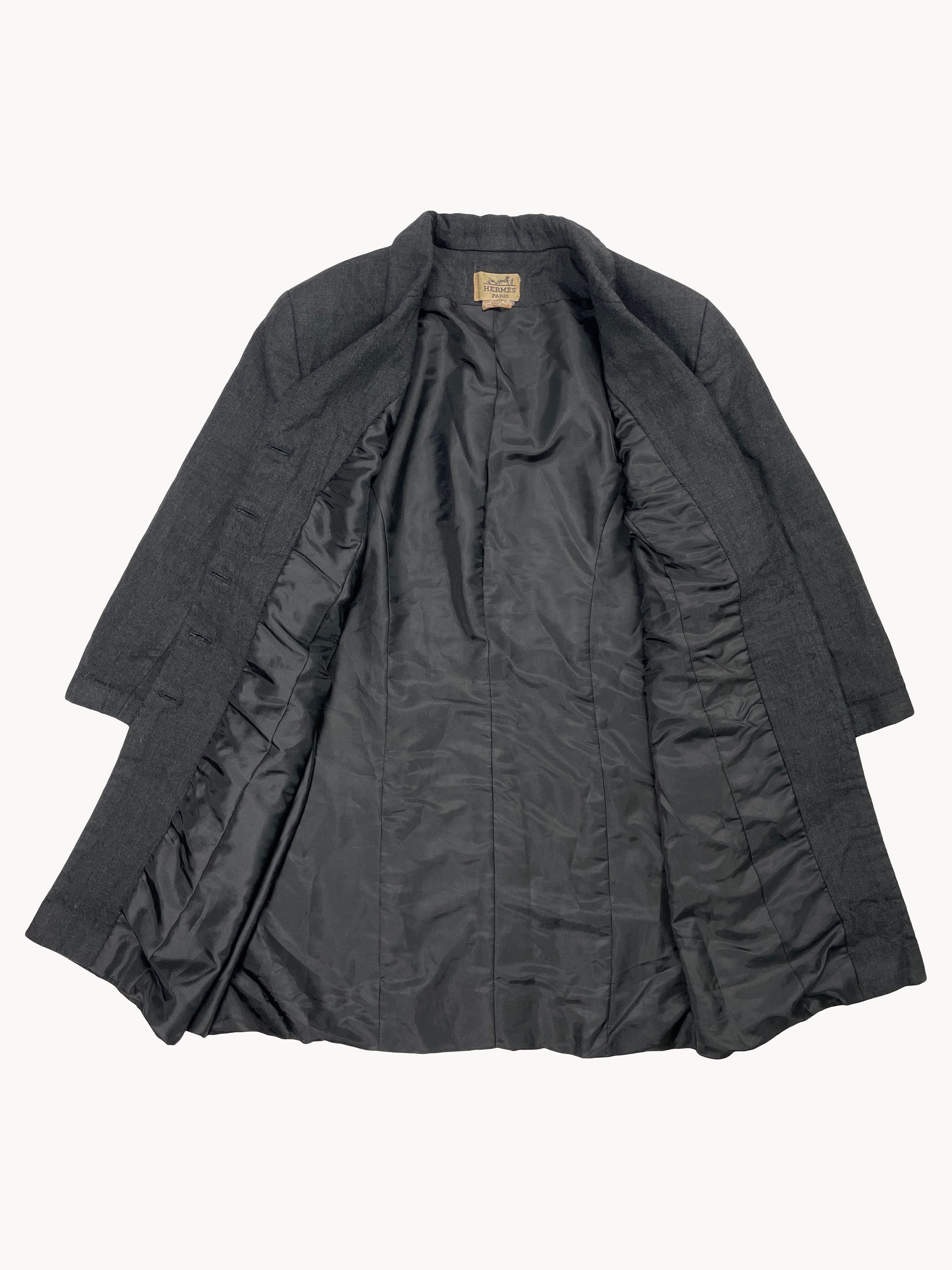 Hermes Vintage 80s Hermes by Claude Brouet Single Breasted Coat 44 Size L / US 10 / IT 46 - 2 Thumbnail