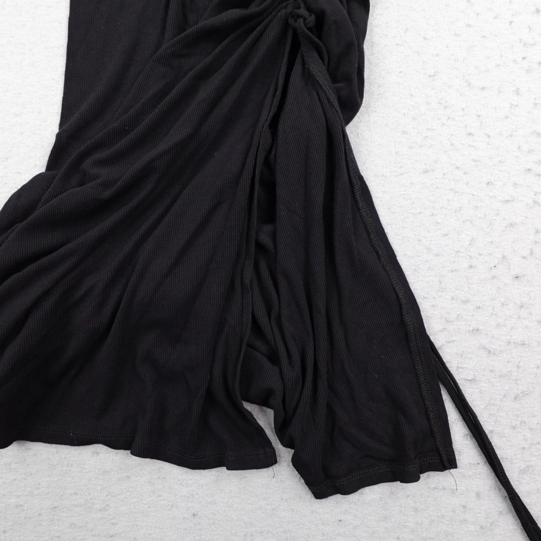 Betsey Johnson Betsey Johnson Dress Womens Small Black Bodycon Midi Wrap Ruched Flex Strech Size S / US 4 / IT 40 - 4 Thumbnail