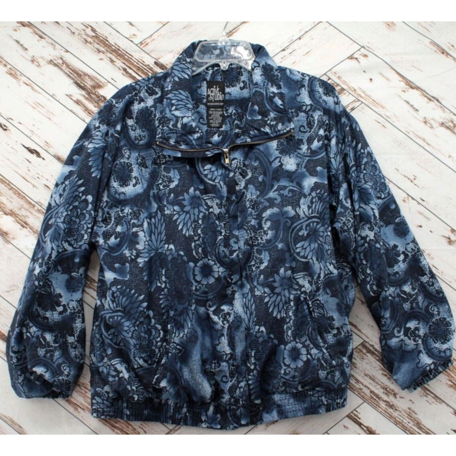 Vintage Vintage Active Studio Windbreaker Jacket Womens S Blue Floral Boho Cozy Soft Size S / US 4 / IT 40 - 2 Thumbnail