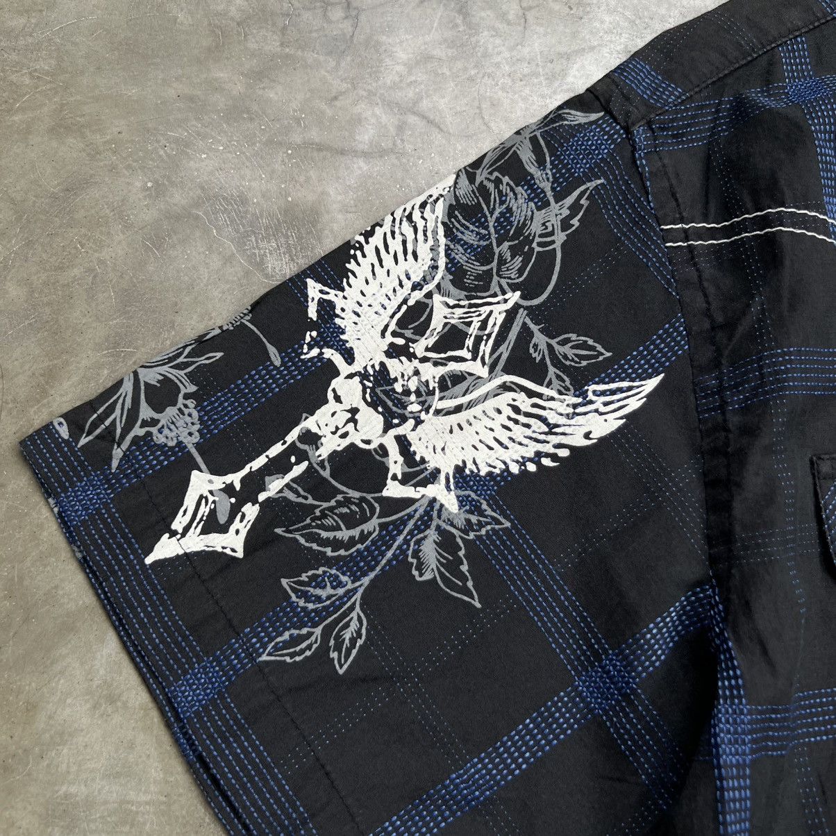 Affliction 2000s Vercho Affliction Style Check Skull Button Shirt Size US M / EU 48-50 / 2 - 6 Thumbnail