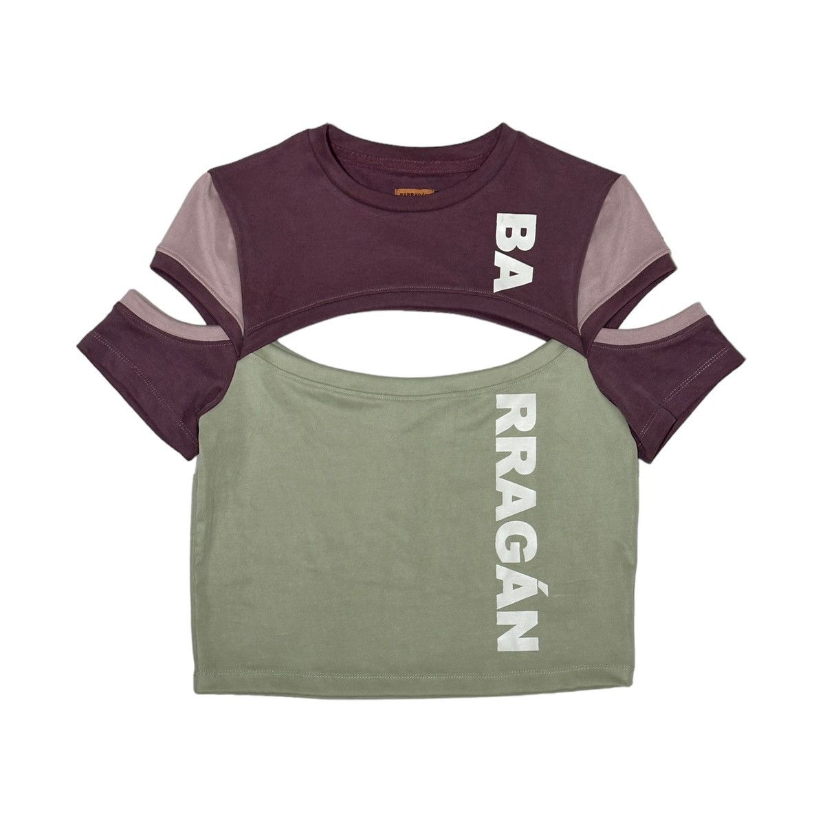 image of Barragan Cut Out Logo Tee in Green, Women's (Size Large)