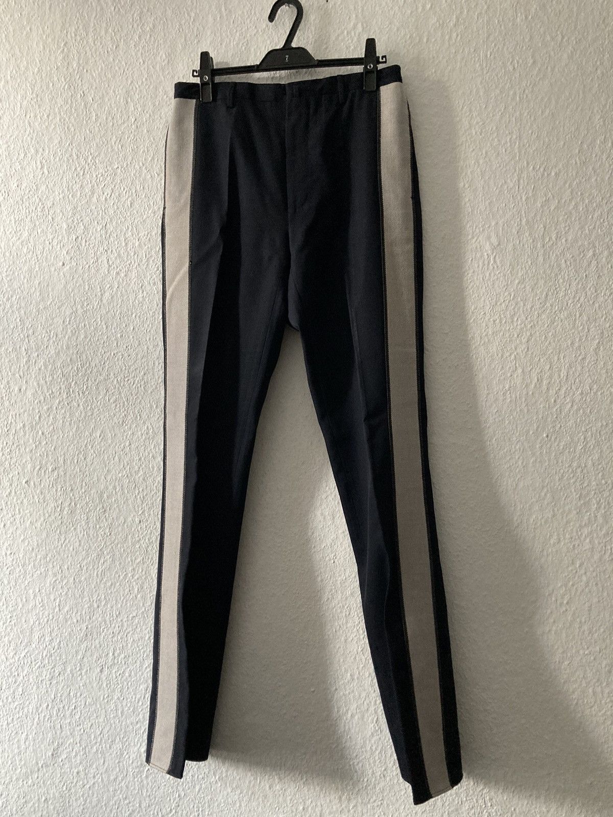 Lanvin Lanvin Side-Stripe Wool Pants Navy US30 Size US 30 / EU 46 - 1 Thumbnail