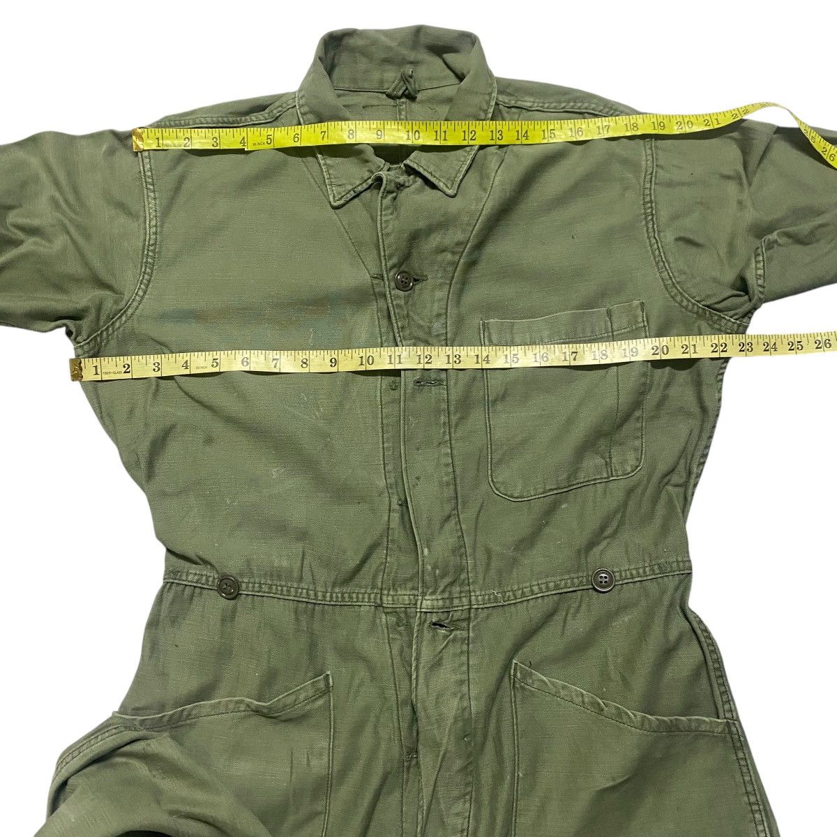 Vintage Vintage Us Army OG-107 Sateen Coveralls Vietnam War Size US 34 / EU 50 - 16 Thumbnail