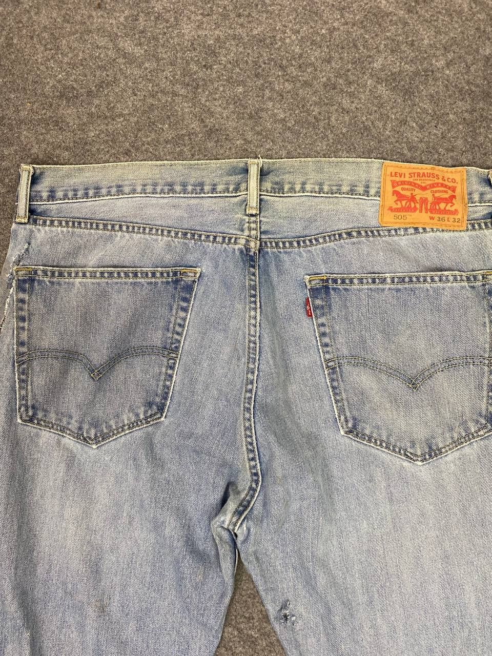 Levi's levis 505 relaxed fit distressed denim nice design Size US 39 - 3 Thumbnail