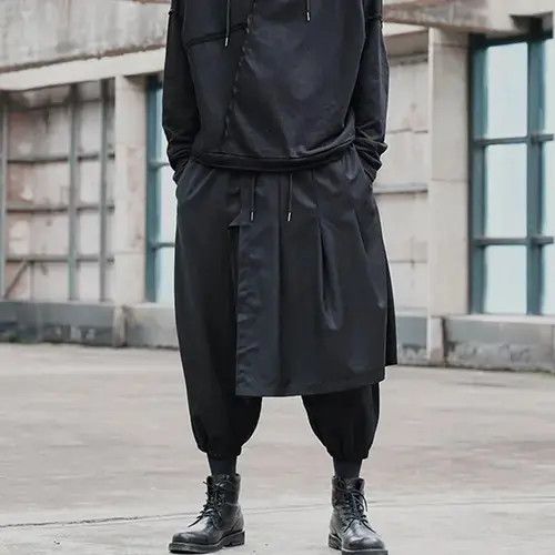 Other Solid Color Streetwear Punk Fashion Irregular Trousers Size US 35 - 1 Thumbnail