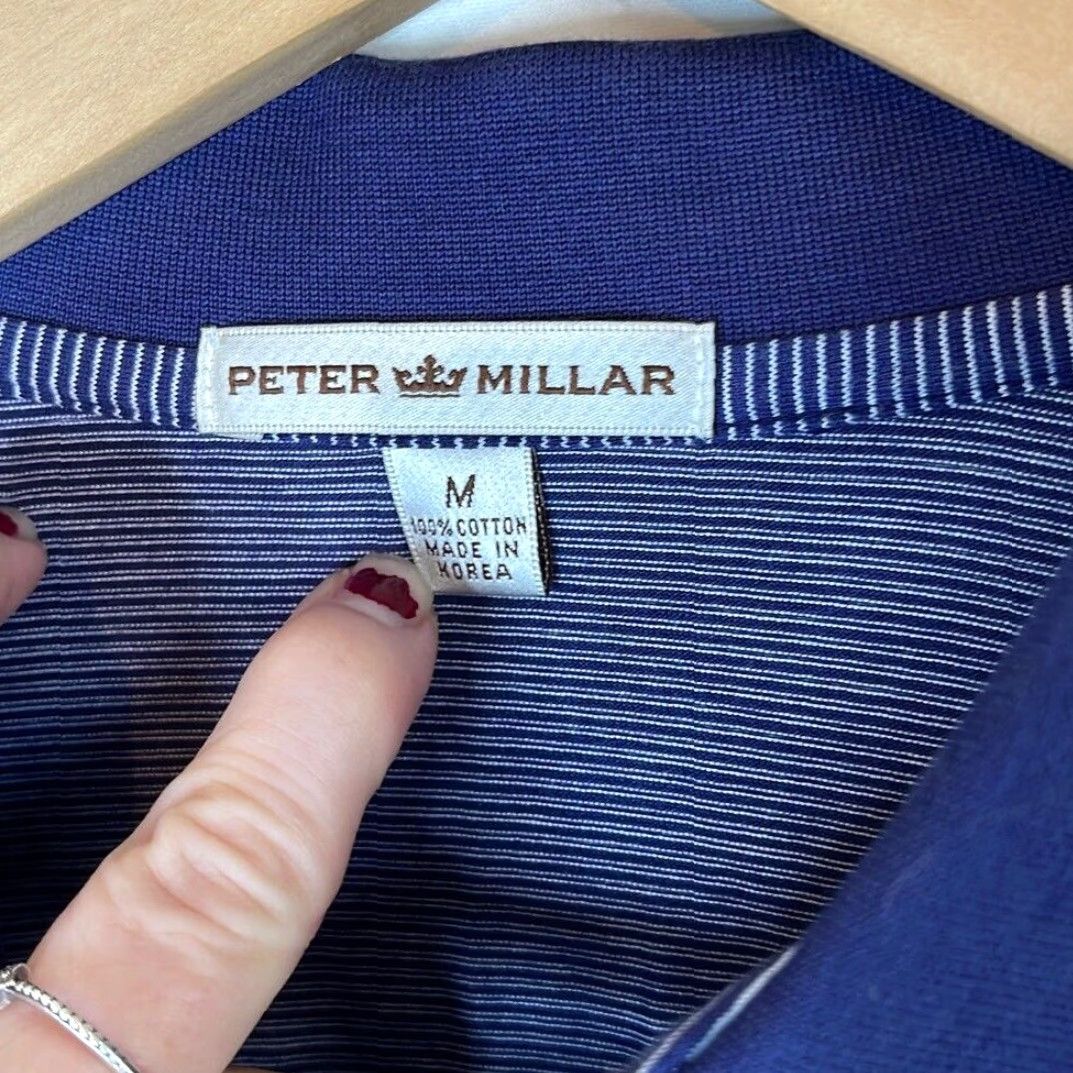 Peter Millar Peter Millar Polo Shirt Men Short Sleeve Blue White Striped Medium Multicolor Size US M / EU 48-50 / 2 - 3 Thumbnail