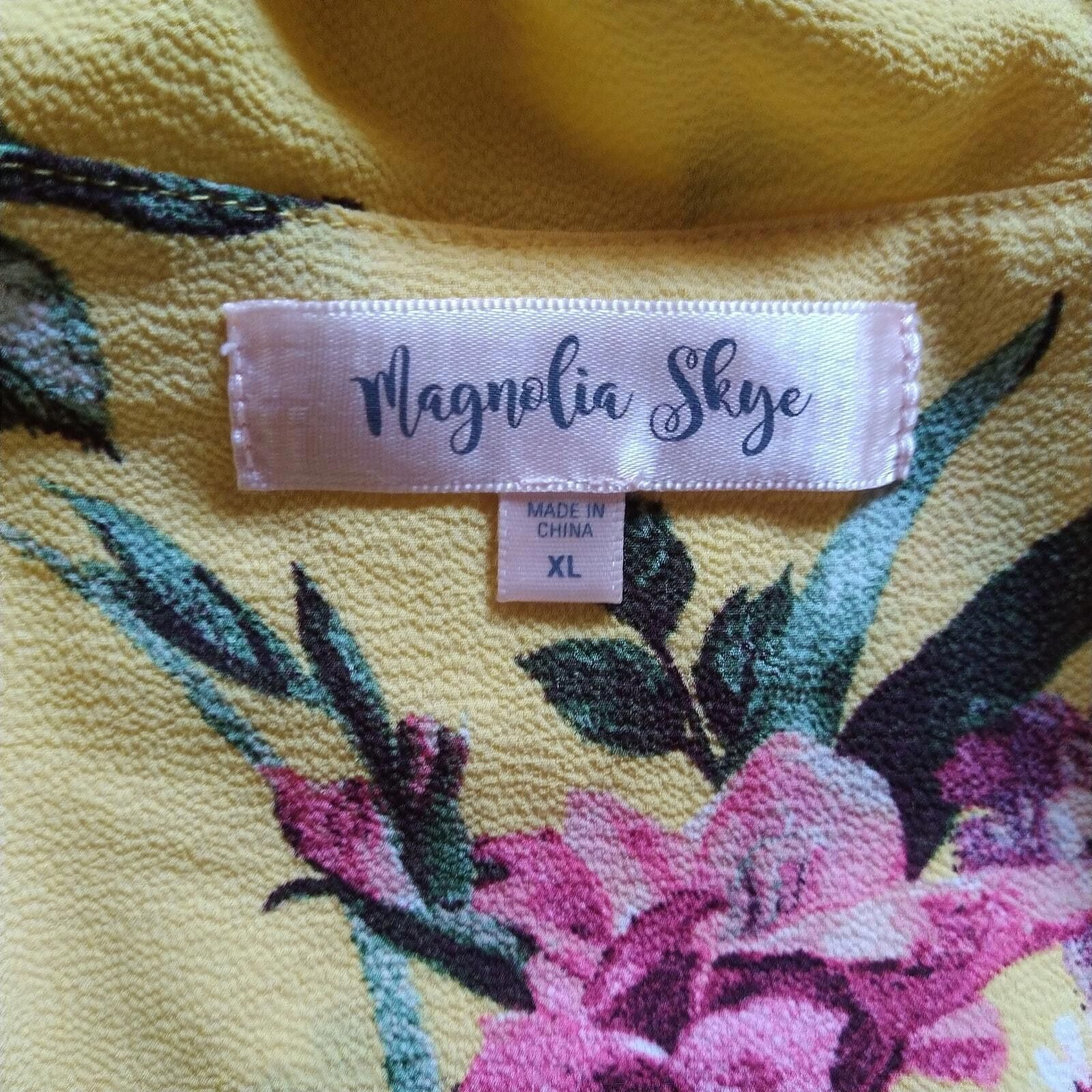 Designer Magnolia sky yellow floral dress size XL Size XL / US 12-14 / IT 48-50 - 5 Thumbnail