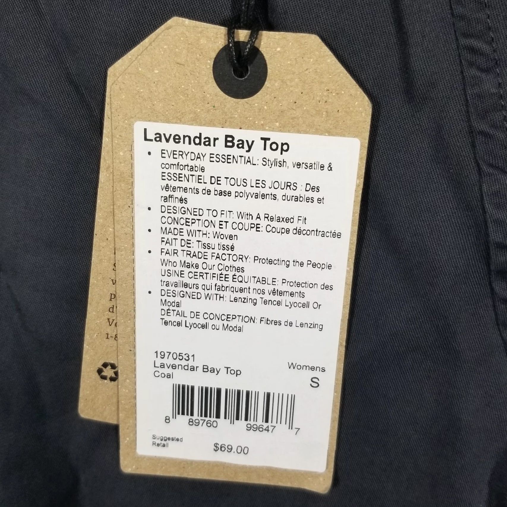Prana prAna Top Womens Small Gray Coal Lavendar Bay Tencel Lyocell Long Sleeve Blouse Size S / US 4 / IT 40 - 3 Thumbnail