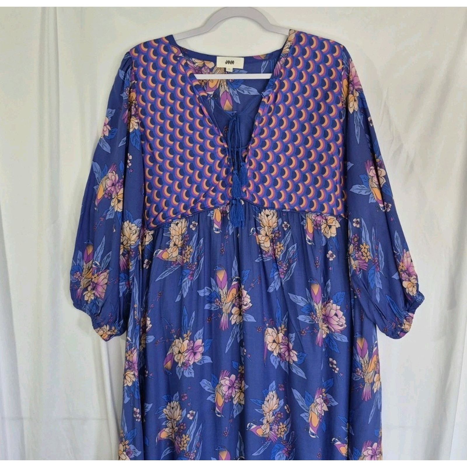 Anthropologie New Anthropologie Jaase Penny Indigo Dreams Midi Dress Large Size L / US 10 / IT 46 - 7 Thumbnail