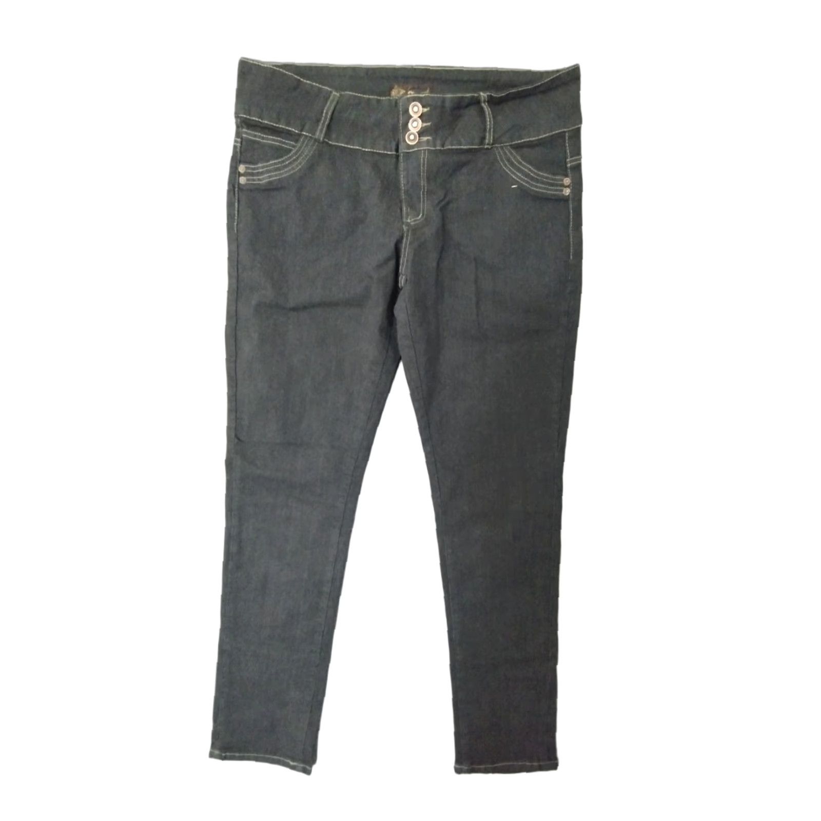 Vintage VINTAGE Unbranded Jeans 3 Button Closure Dark Wash Skinny Women's 21/22 Size 42" / US 20 - 1 Thumbnail