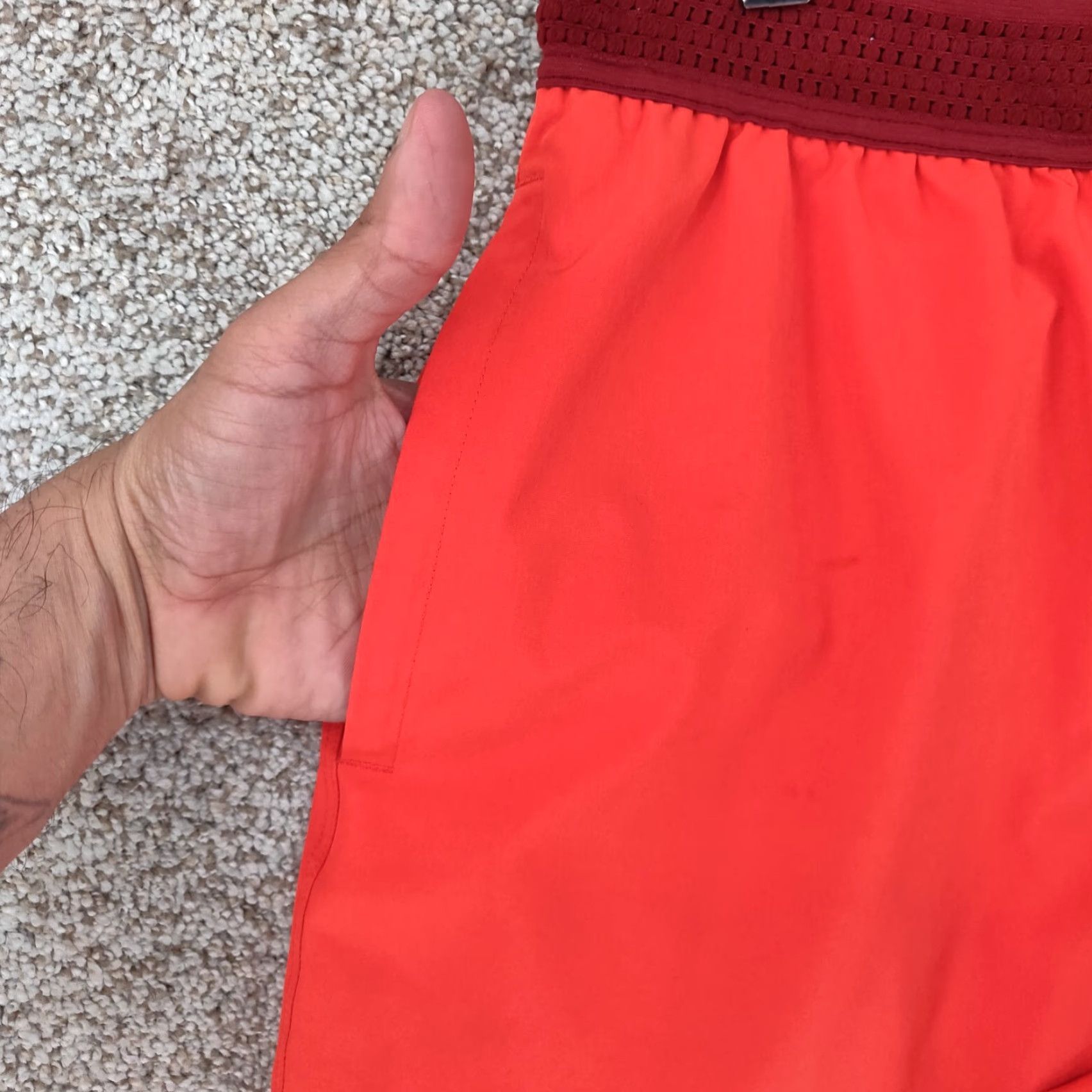 Fabletics Fabletics The Fundamental Shorts Mens Regular Red Pockets Drawstring Lined Breathable Lightweight Athletic 6.5 Inseam Size US 31 - 7 Thumbnail