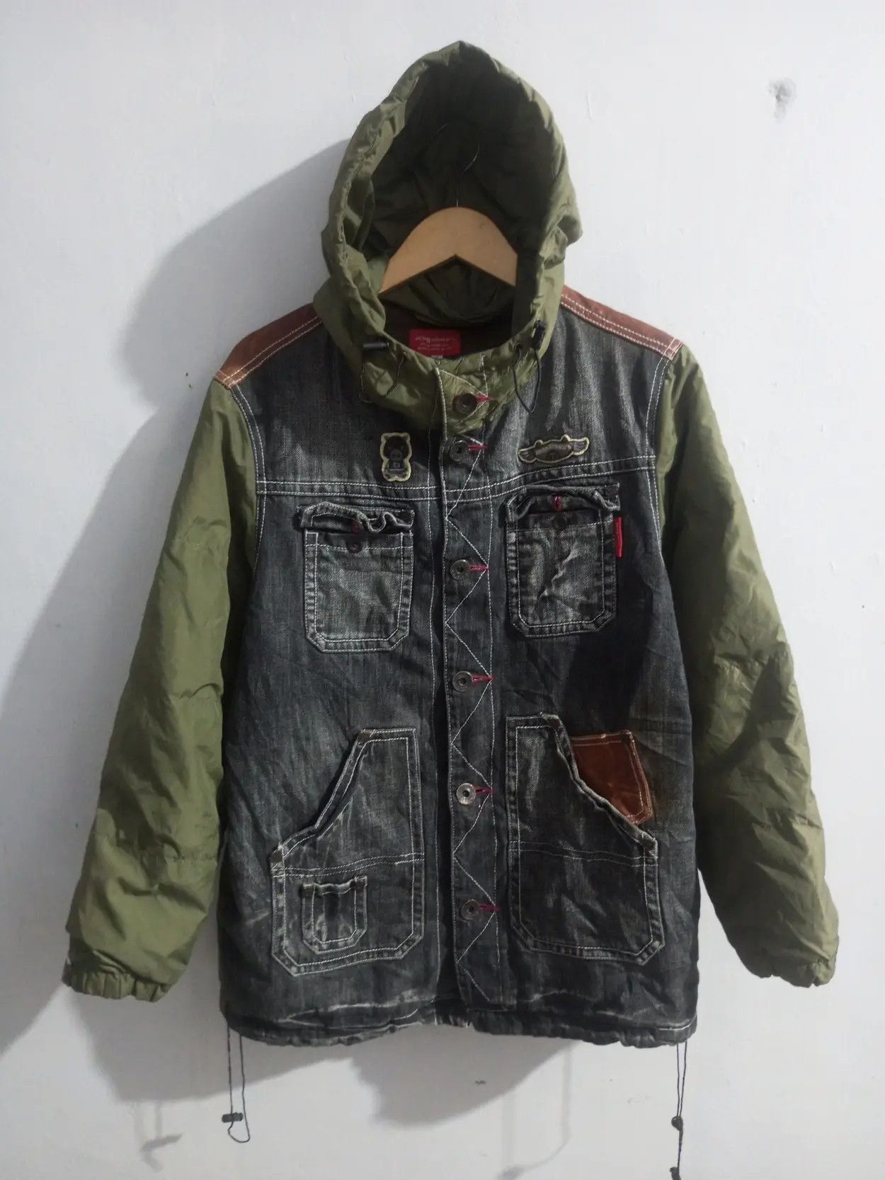 Japanese Brand Drug store's multi pocket denim mix paracute jacket Size US M / EU 48-50 / 2 - 1 Thumbnail