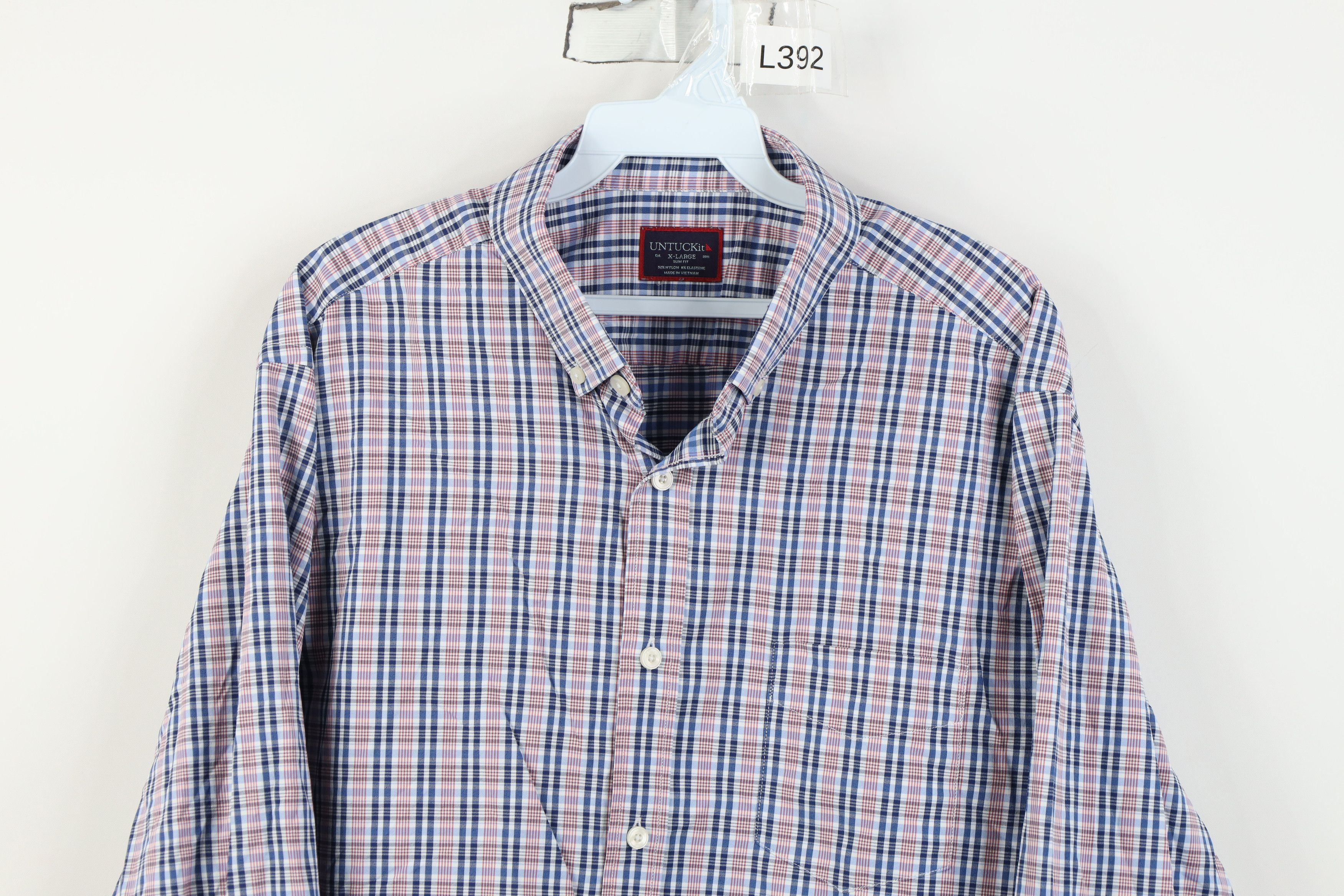 UNTUCKit Untuckit Slim Fit Stretch Collared Button Down Shirt Plaid Size US XL / EU 56 / 4 - 2 Thumbnail