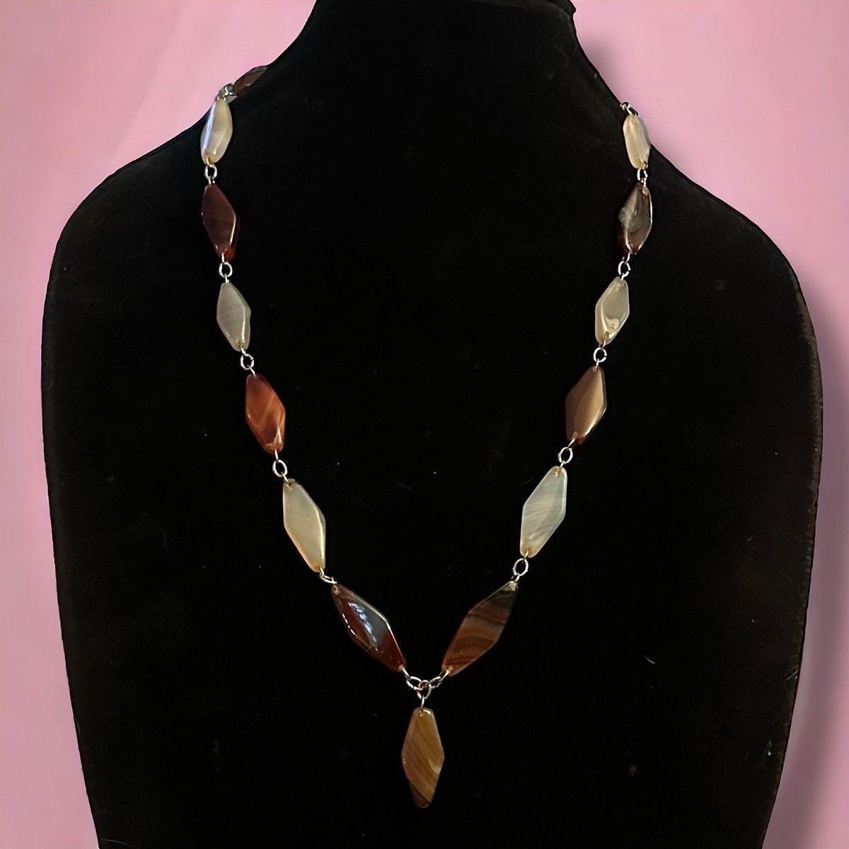 Vintage Vintage geometric agate necklace Size ONE SIZE - 1 Thumbnail