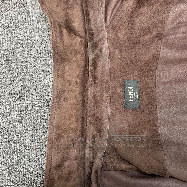 Fendi Fendi Dark brown FF embroidered suede short-sleeved coat Size US M / EU 48-50 / 2 - 7 Thumbnail