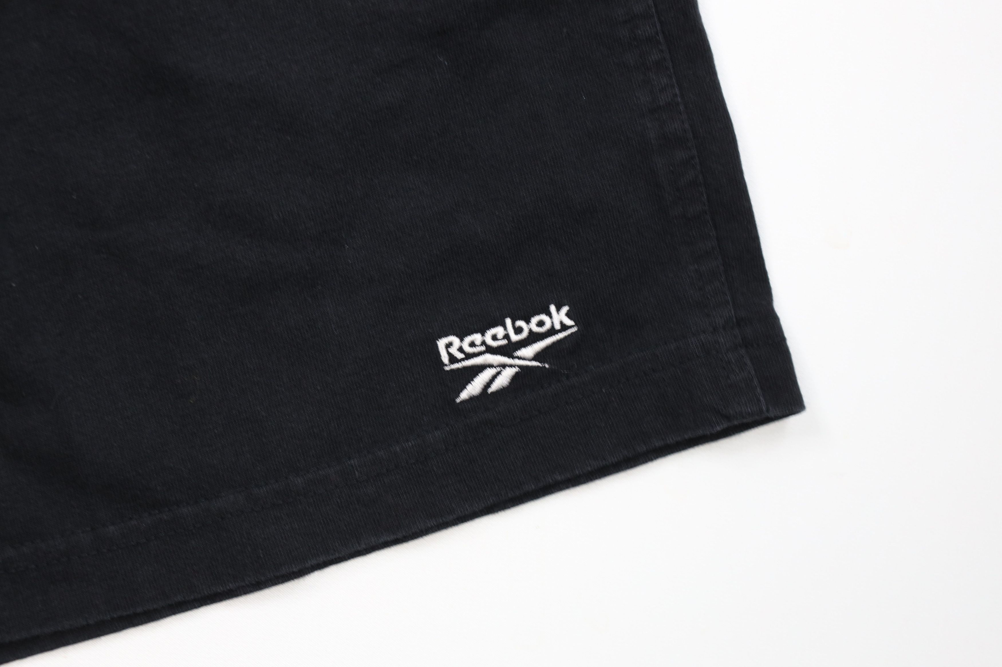 Reebok × Vintage Vintage 90s Reebok Spell Out Above Knee Cotton Shorts Black Size US 36 / EU 52 - 5 Thumbnail