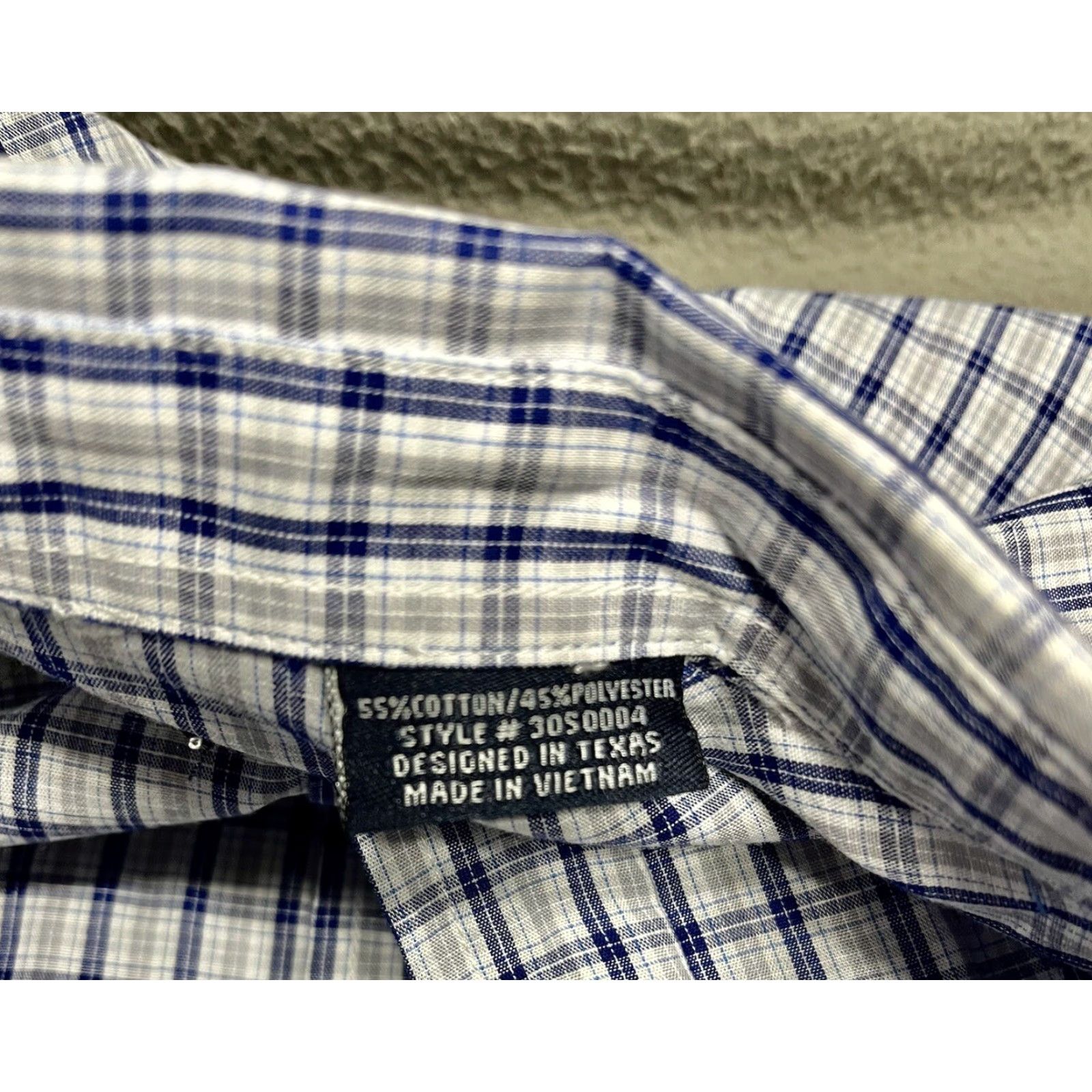 Vintage Panhandle Slim Men Pearl Snap Shirt Size L Large Blue Checked Shirt Size US L / EU 52-54 / 3 - 4 Thumbnail