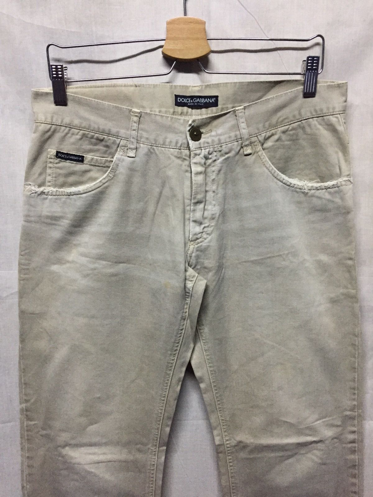 Dolce & Gabbana D&G Distressed Pocket Beige Casual Pants Size US 32 / EU 48 - 3 Thumbnail